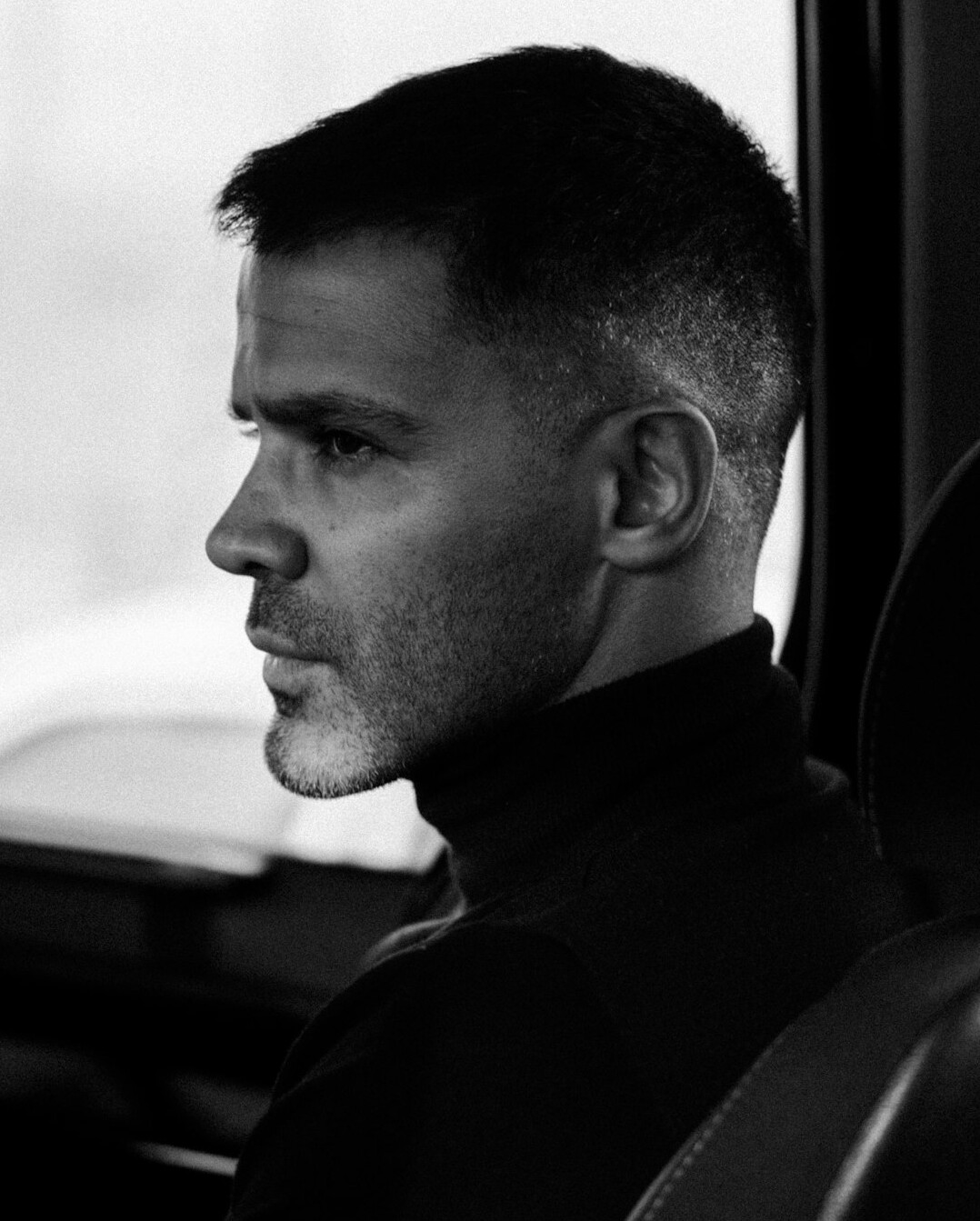 Portrait of a man with short hair